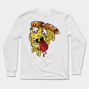 Melting Pizza Face Long Sleeve T-Shirt